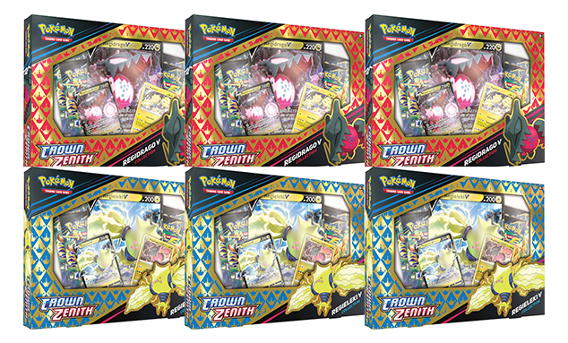 Crown Zenith Elite Trainer Box & Regieleki V & Regidrago V Collection Box top Bundle